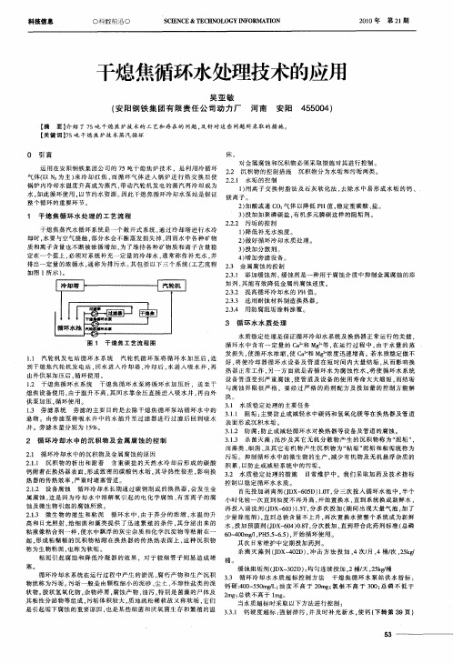 干熄焦循环水处理技术的应用