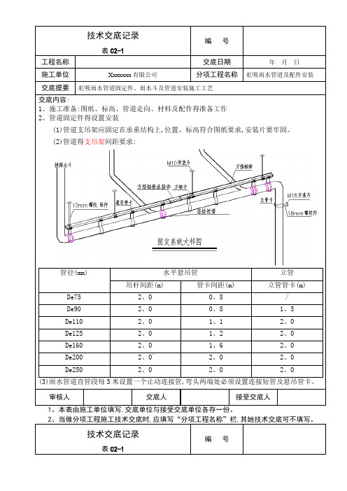 虹吸排水系统技术交底