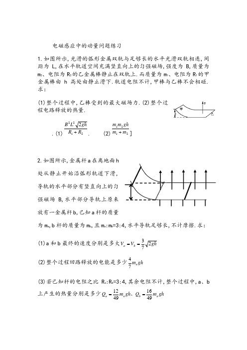 电磁感应中的动量问题练习