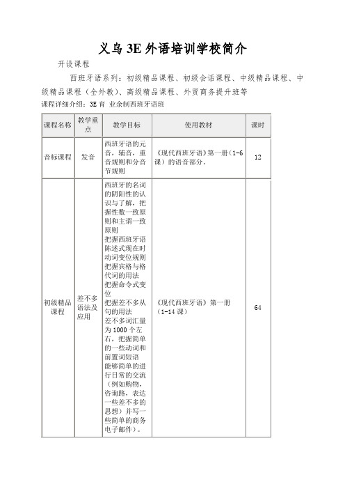 义乌3E外语培训学校简介