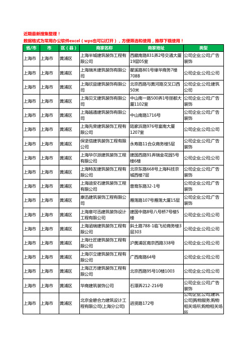 2020新版上海市上海市黄浦区建筑装饰有限公司工商企业公司商家名录名单黄页联系方式大全250家