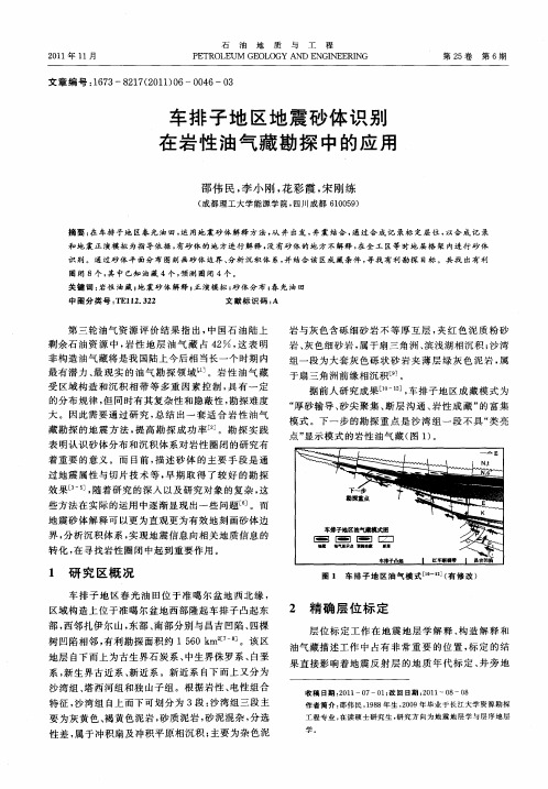 车排子地区地震砂体识别在岩性油气藏勘探中的应用