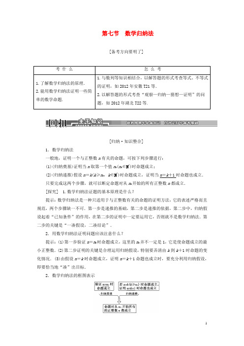 【创新方案】2021届高考数学一轮复习 6.7数学归纳法讲解与练习 理 新人教A版