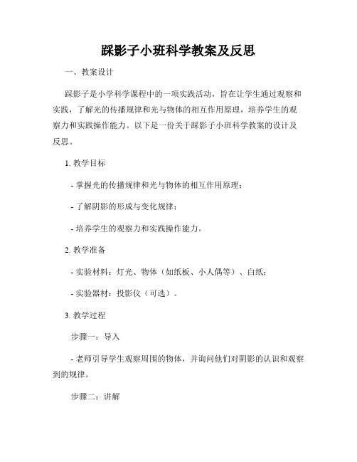 踩影子小班科学教案及反思