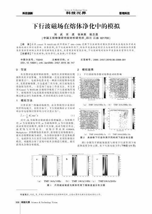 下行波磁场在熔体净化中的模拟