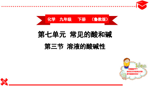 新鲁教版九年级化学下册同步讲解03第三节 溶液的酸碱性