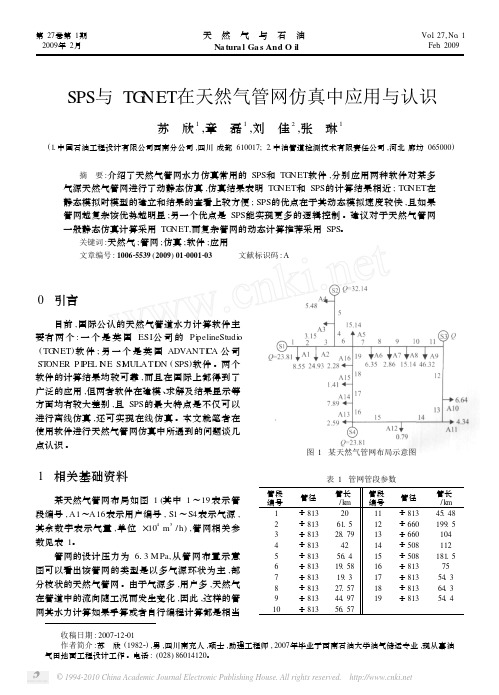 SPS与TGNET在天然气管网仿真中应用与认识