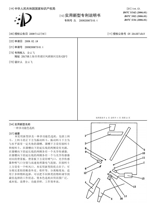 一种多功能色选机[实用新型专利]