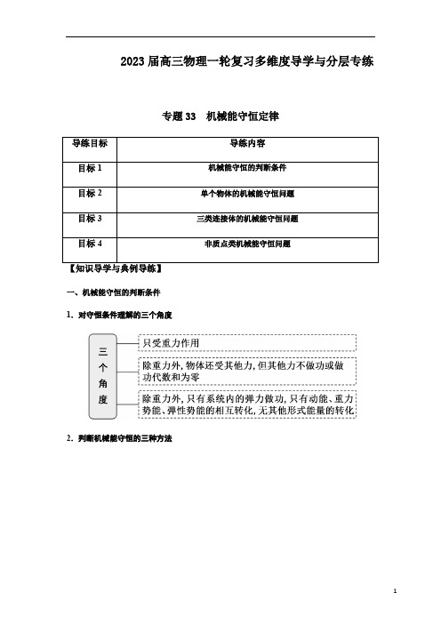 专题33 机械能守恒定律(解析版)