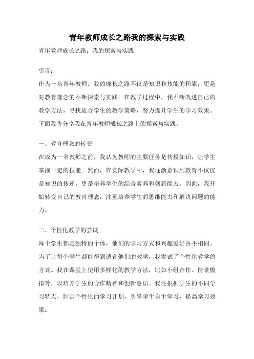 青年教师成长之路我的探索与实践