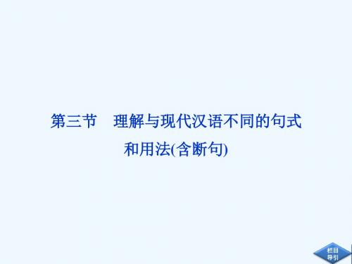 2013高考总复习语文一轮精品:配RJ课标全国 2.2.8.3 理解与现代汉语不同的句式和用法(含断句)