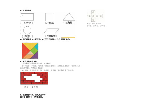 人教版一年级数学第一单元《思维导图+同步练习》