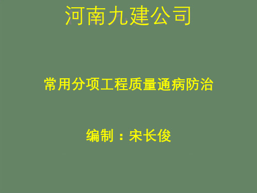 第九部分 安全文明施工质量通病防治