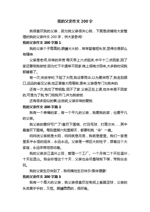 我的父亲作文200字