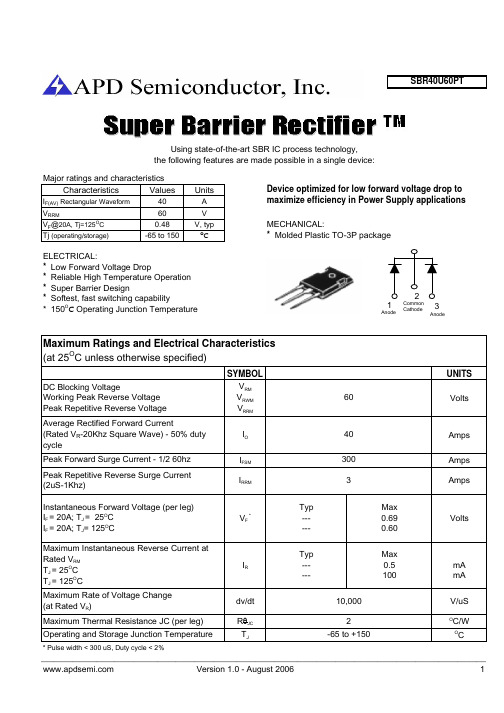 SBR40U60PT中文资料