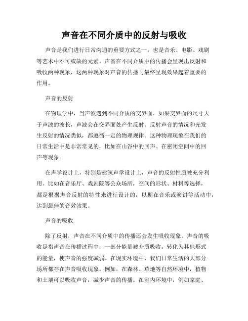 声音在不同介质中的反射与吸收