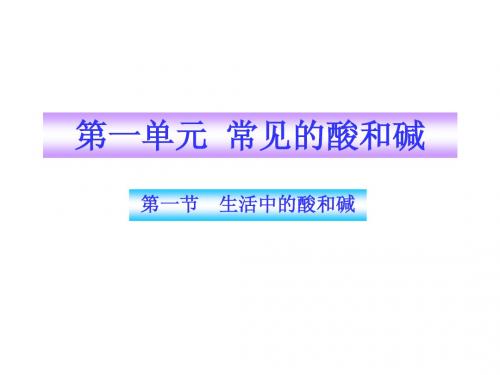 2011版初中化学新课标同步授课课件：1.1生活中的酸和碱(鲁教版九年级全一册 五四制)