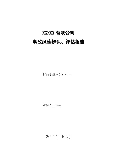 事故风险辨识、评估报告