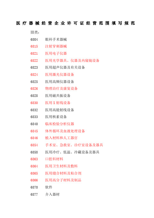 二三类医疗器械经营范围