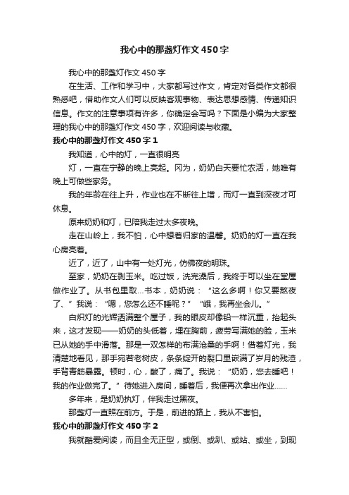 我心中的那盏灯作文450字