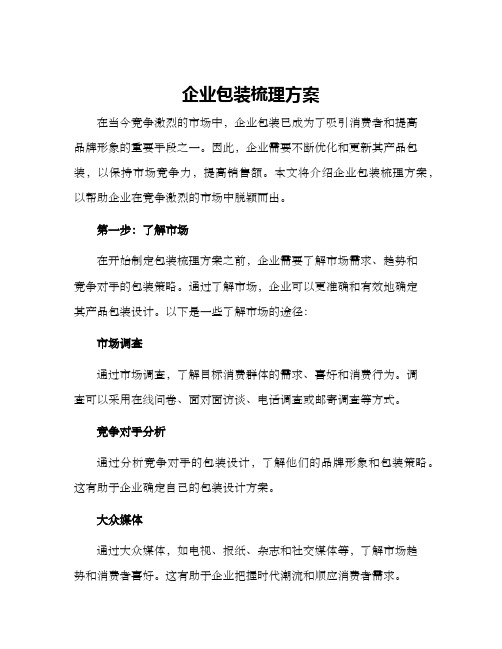 企业包装梳理方案