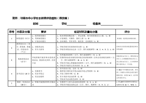 校本研修评估细则(修改稿)