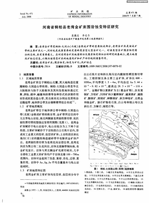 河南省桐柏县老湾金矿床围岩蚀变特征研究