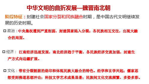 魏晋政治经济和文化 课件--2024届四川省叙永第一中学校高三人民版历史一轮复习