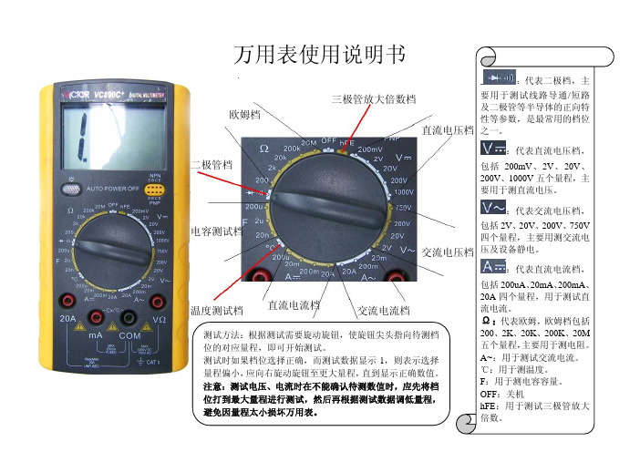 万用表使用说明书