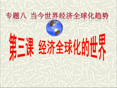 人民版历史必修二专题八第三课经济全球化的世界(共26张ppt)