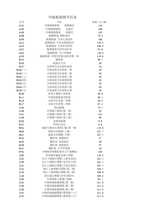 中国海图图书目录(中版)