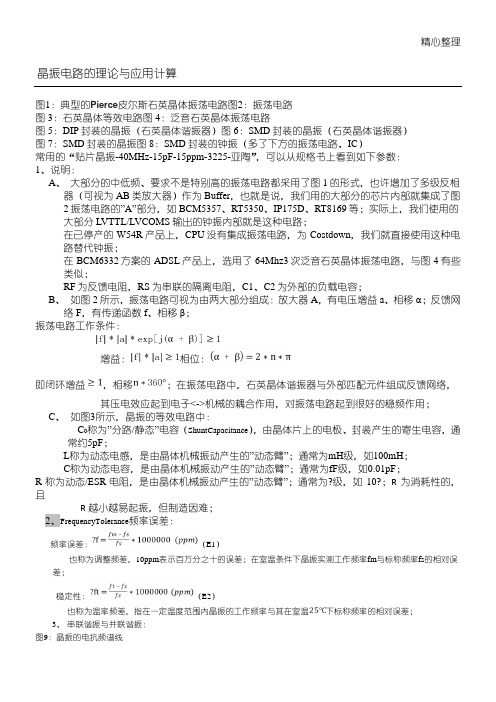 晶振电路的理论与应用计算