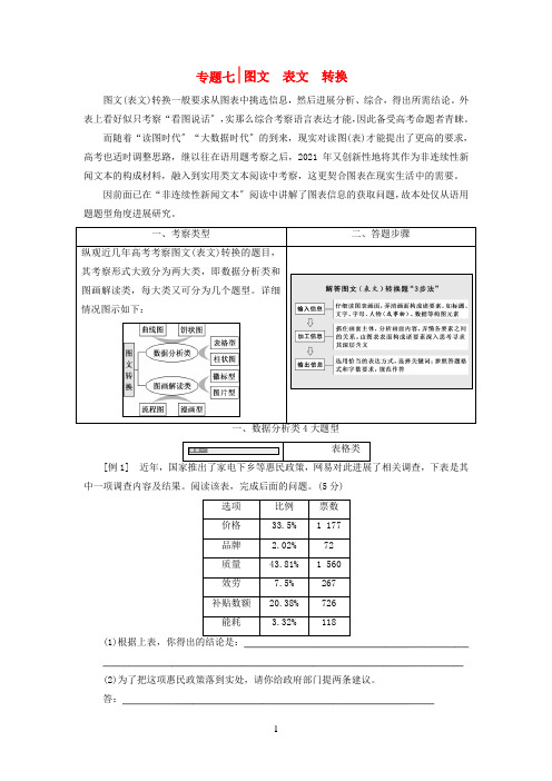 (通用版)2020-2021学年高中语文一轮复习板块三语言文字运用专题七图文(表文)转换讲义