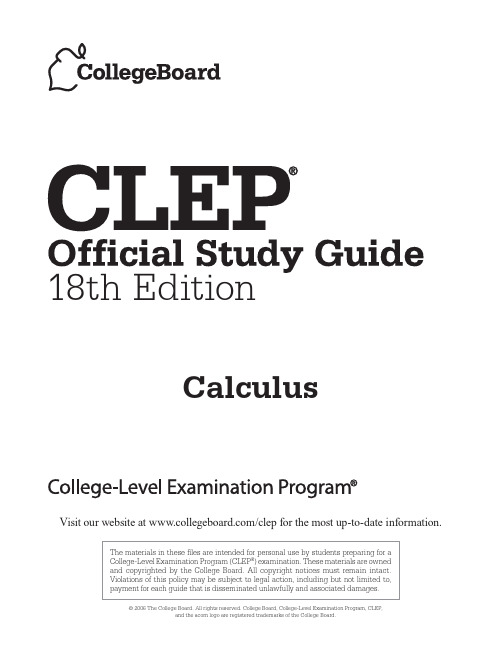 CLEP Calculus Exam Guide