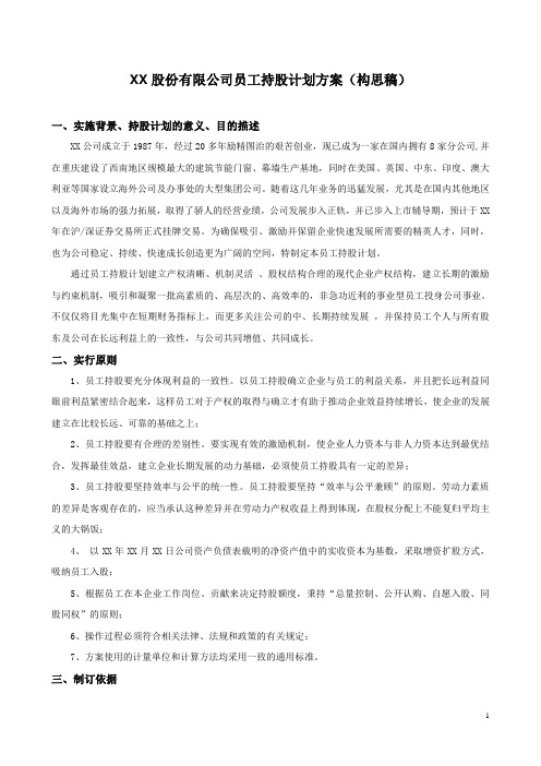 公司员工持股计划方案