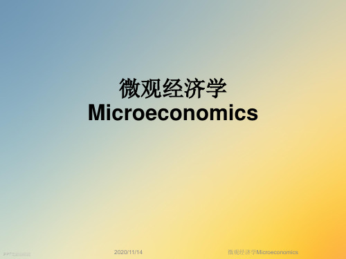 微观经济学Microeconomics