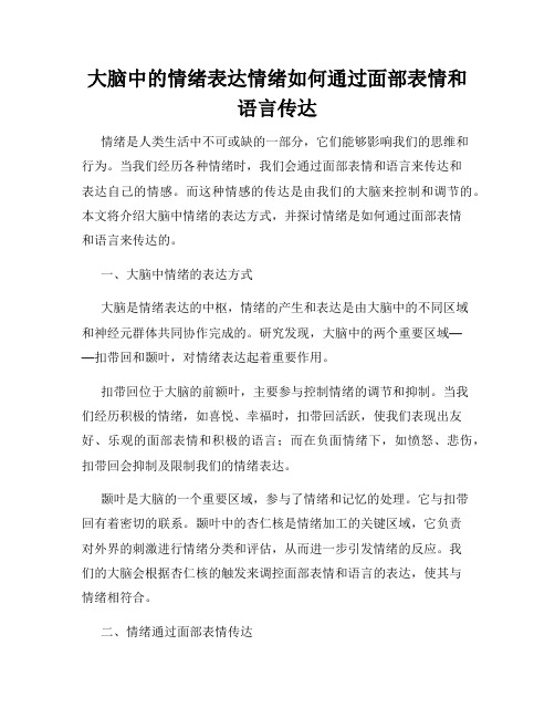 大脑中的情绪表达情绪如何通过面部表情和语言传达