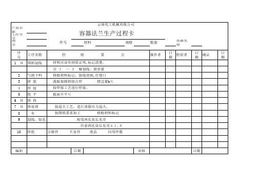 容器法兰生产过程卡