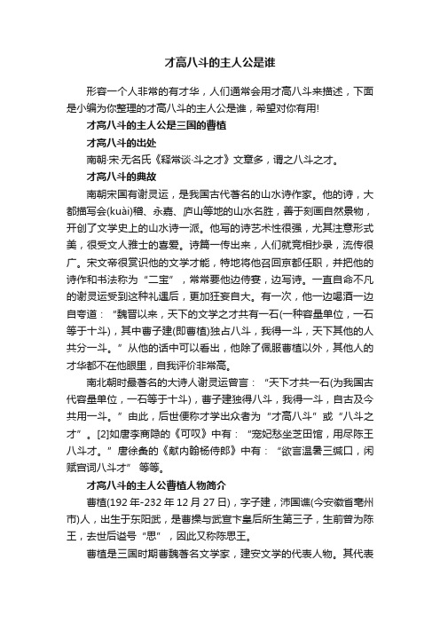 才高八斗的主人公是谁