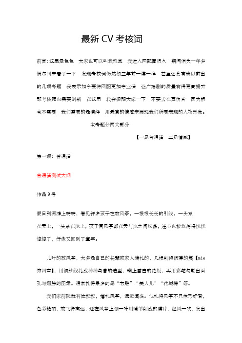 CV考核词
