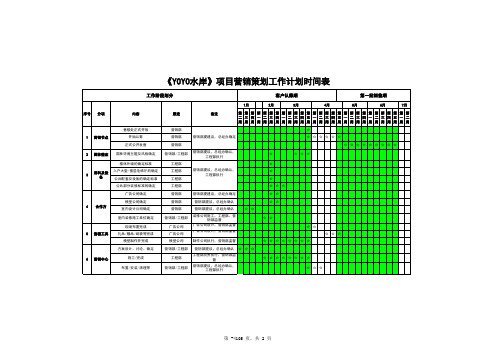 营销策划工作计划时间表