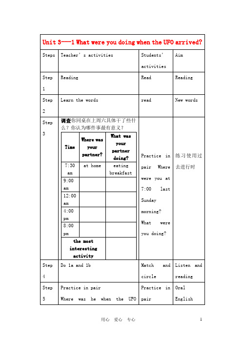 八年级英语上册 Unit 3 What were you doing when the UFO ar