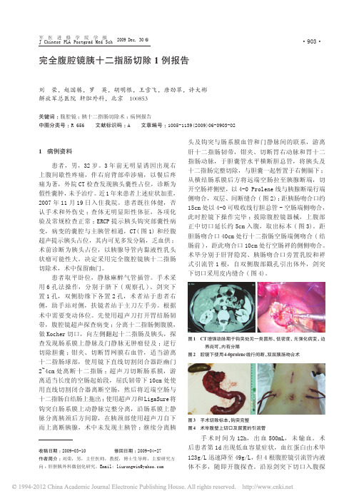 完全腹腔镜胰十二指肠切除1例报告_刘荣