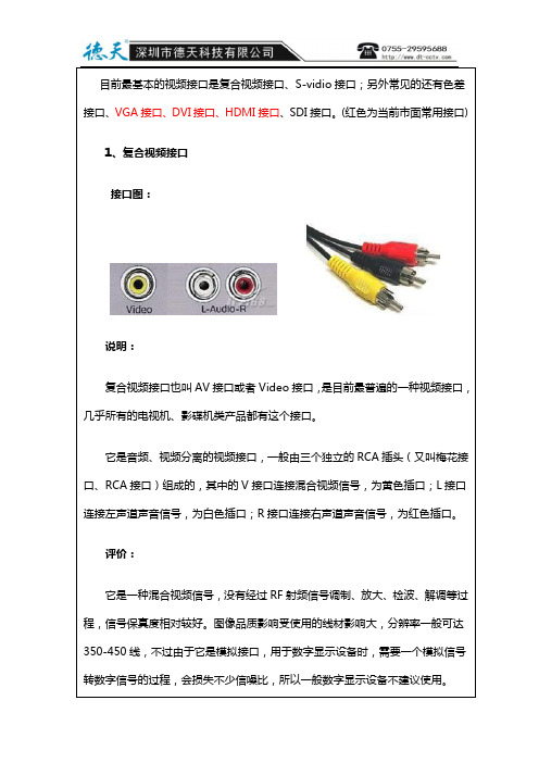 视频接口介绍