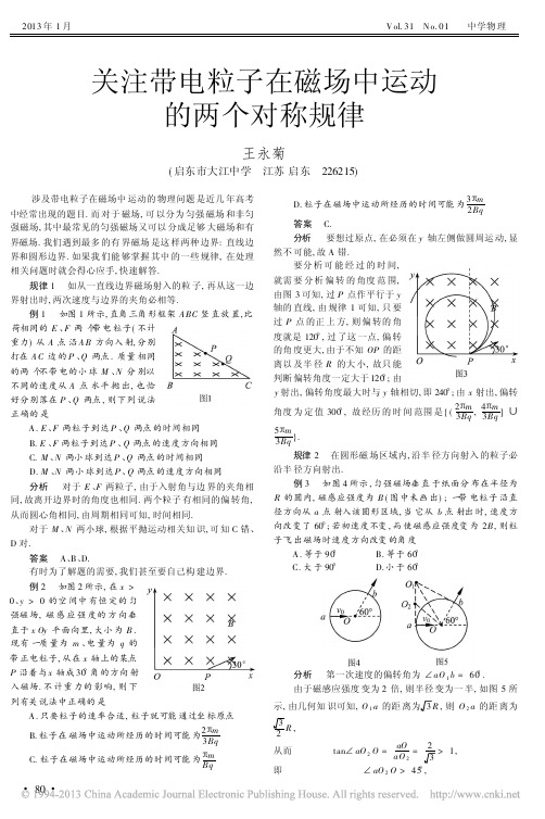 关注带电粒子在磁场中运动的两个对称规律