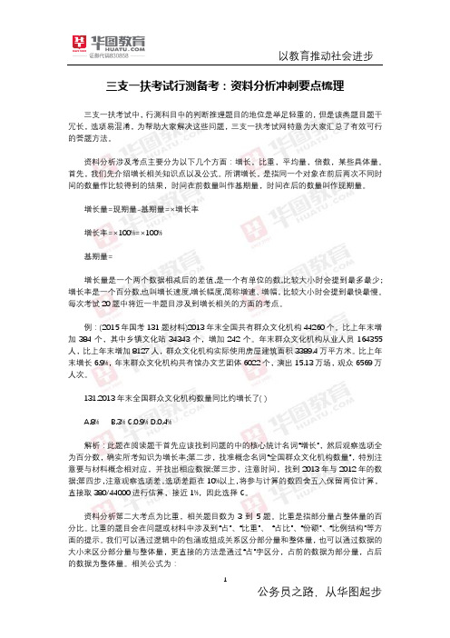 三支一扶考试行测备考：资料分析冲刺要点梳理