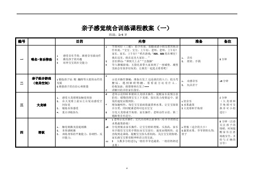 亲子感统教案课程表 12篇