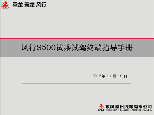 风行S500试乘试驾终端执行指导手册