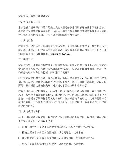 遥感目视解译实习报告