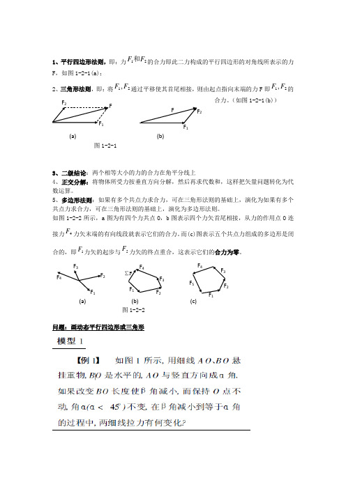 力的合成遵循平行四边形法则